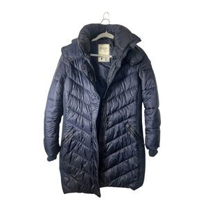 Abercrombie and Fitch Womens Sz M Hooded Long Puffer Coat Outerwear Quilted